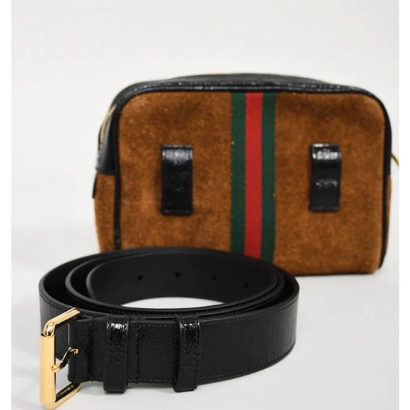 Gucci Brown GG Suede Belt Bag - Picture 6 of 12